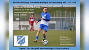 Read more about the article Meisterschaftsspiel am 28.03.2024: 16. Spieltag (Nachholspiel) der Kreisoberliga Groß-Gerau 