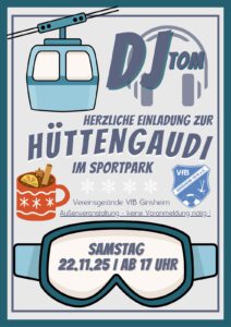 Mehr über den Artikel erfahren Hüttengaudi & Après-Ski beim VfB, Samstag 22.11.2025 ab 17 Uhr