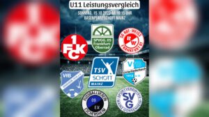 Read more about the article U11 – Leistungsvergleich So. 15.10. bei TSV Schott Mainz
